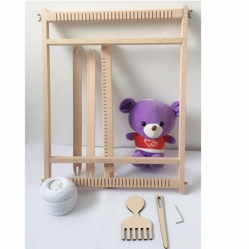 Ручной станок Diy Тканый гобелен может быть демонтирован подъемная буковая Большая рама вязальная машина с гладкой поверхностью бука 89*87 см