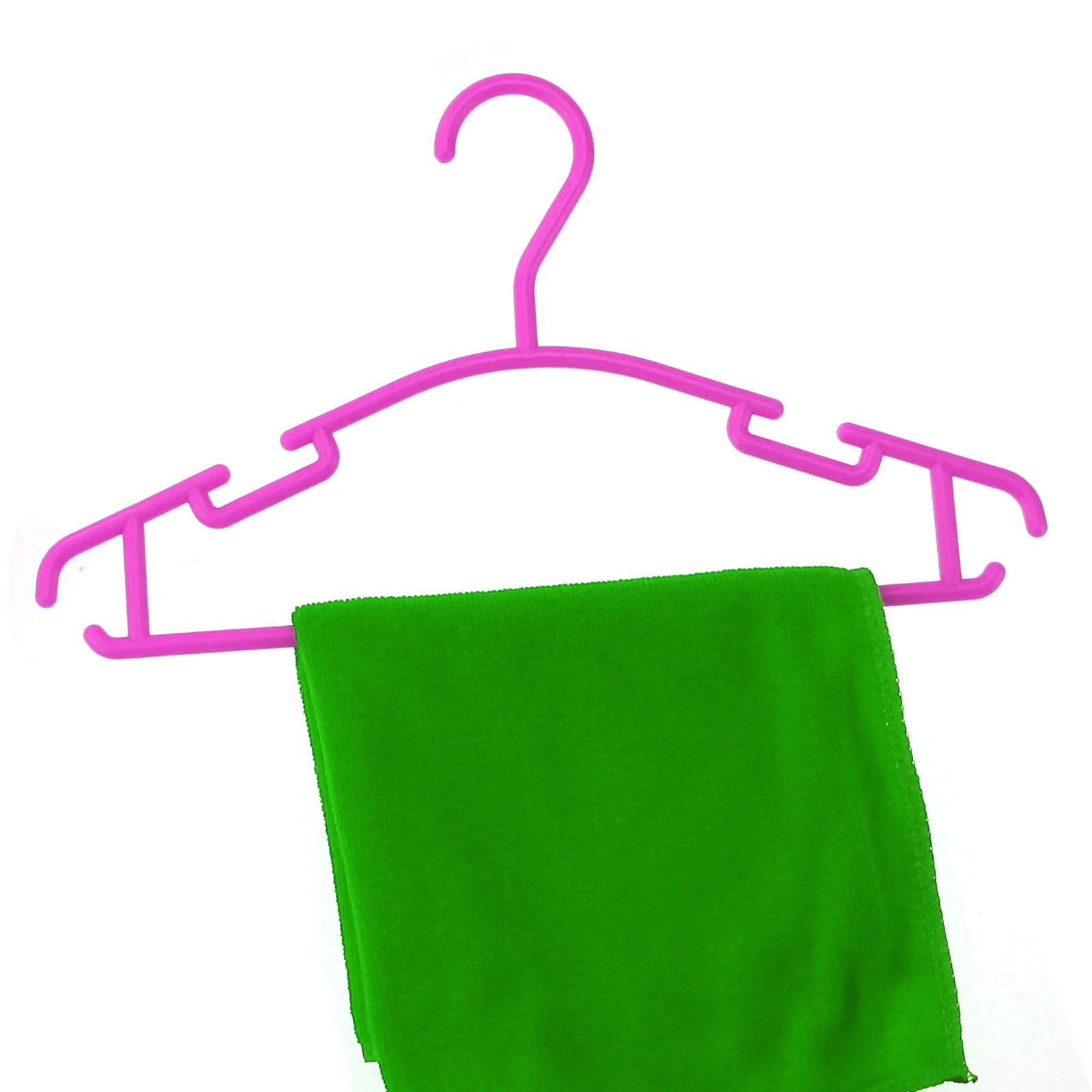 Liplasting 10pcs/lot Childrens Plastic Hangers Clothes Coat Trouser Bar Baby Toddler Kids 5 Colors Hook Household Organization