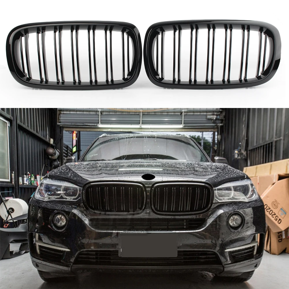 Автомобильные Передние решетки для BMW F15/F16 X5 X6 2014 2015 2016 2017 глянцевый черный