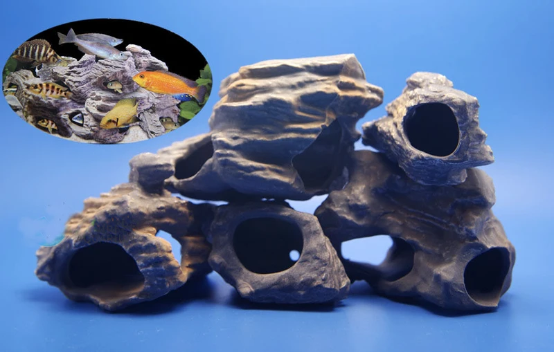 

MF CICHLID STONE Ceramic Aquarium Rock Cave decor for Aquarium Fish Tank