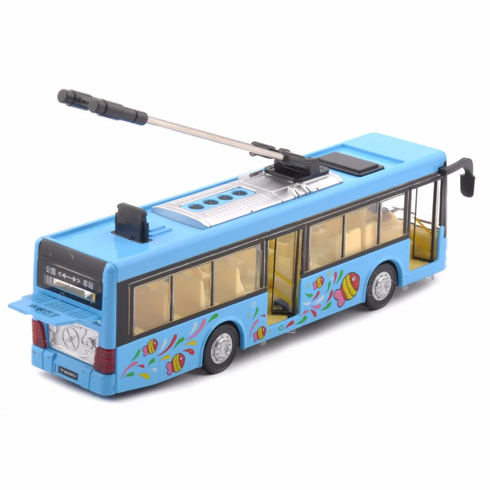 Детские игрушки, сплав, экскурсионный автобус, модель 1/32, троллейбус, литой под давлением, трамвайный автобус, автомобиль, игрушка, W светильник и звук