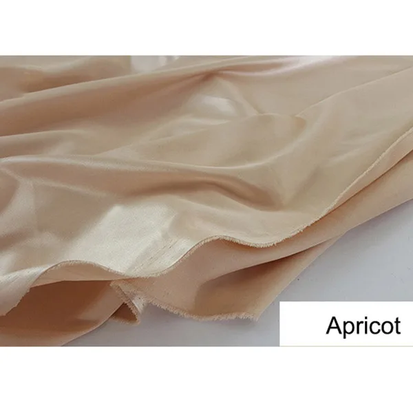 Apricot Микро-эластичный имитированный шелк атласная ткань для платья невесты из плотного шармеза для свадебного платья двора - Цвет: Apricot