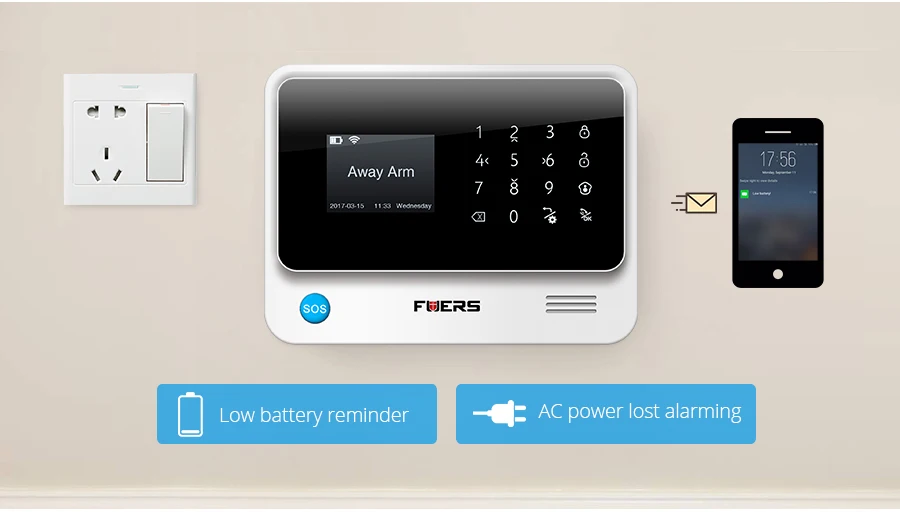 Fuers, новинка, G90B, 3g, 2,4G, WiFi, GSM, SMS, беспроводная домашняя система безопасности, IOS, Android, приложение, дистанционное управление, комплект сигнализации