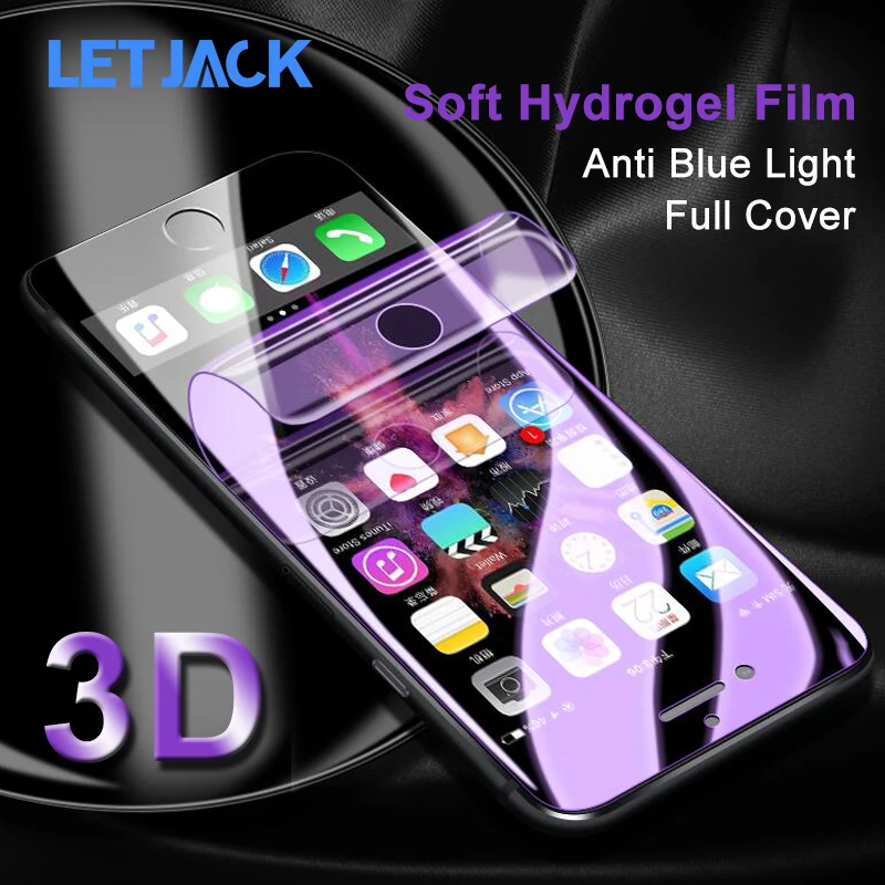 Анти синяя 3D изогнутая мягкая Гидрогелевая Защитная пленка для iPhone X XS Max XR полная