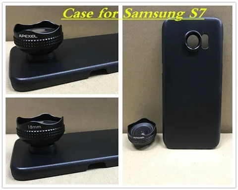 18mm for Samsung s7 Apexel объектив 18 мм HD широкоугольный оптический Pro объектив камеры мобильного телефона комплект 0.6X для samsung galaxy s8 plus S7 S6 и телефона 18 мм - Цвет: 18mm for Samsung s7
