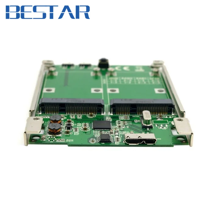 2 5 дюймовый Dual Mini PCI E pcie pci express mSATA SSD RAID адаптер к USB 3 1 аппаратная Raid карта Raid0 Raid1