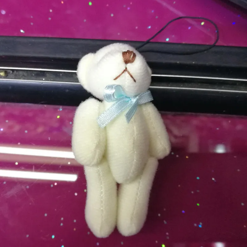 7 см оптовая продажа мини плюшевый мишка пушистый маленький кулон брелок для