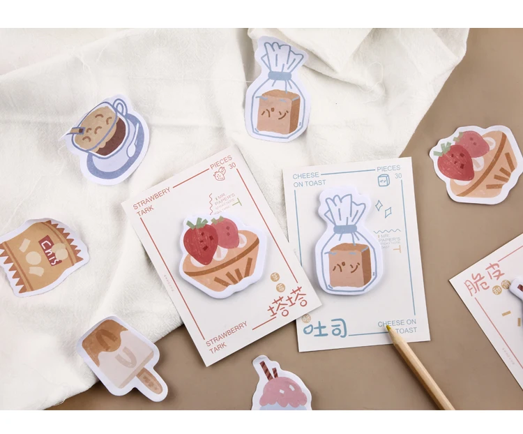Mr paper, 30 шт./лот, 8 видов конструкций, Kawaii, мороженое, закуска, блокнот для заметок, блокнот, дневник, креативный, самоклеющийся блокнот, блокнот для заметок