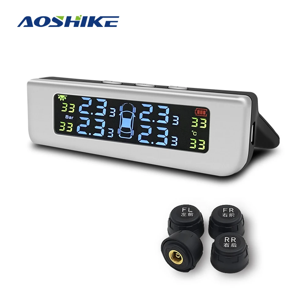 Система контроля давления в шинах AOSHIKE беспроводная система TPMS ЖК дисплей на