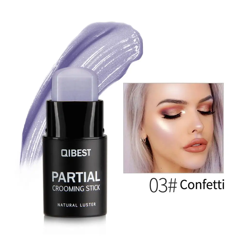 Qibest-F18009-3 Макияж qibest 4 цвета хайлайтер светящийся Карандаш Тональный Крем Осветляющий консилер праймер Baser Контурный карандаш косметика для лица - Цвет: Qibest-F18009-3