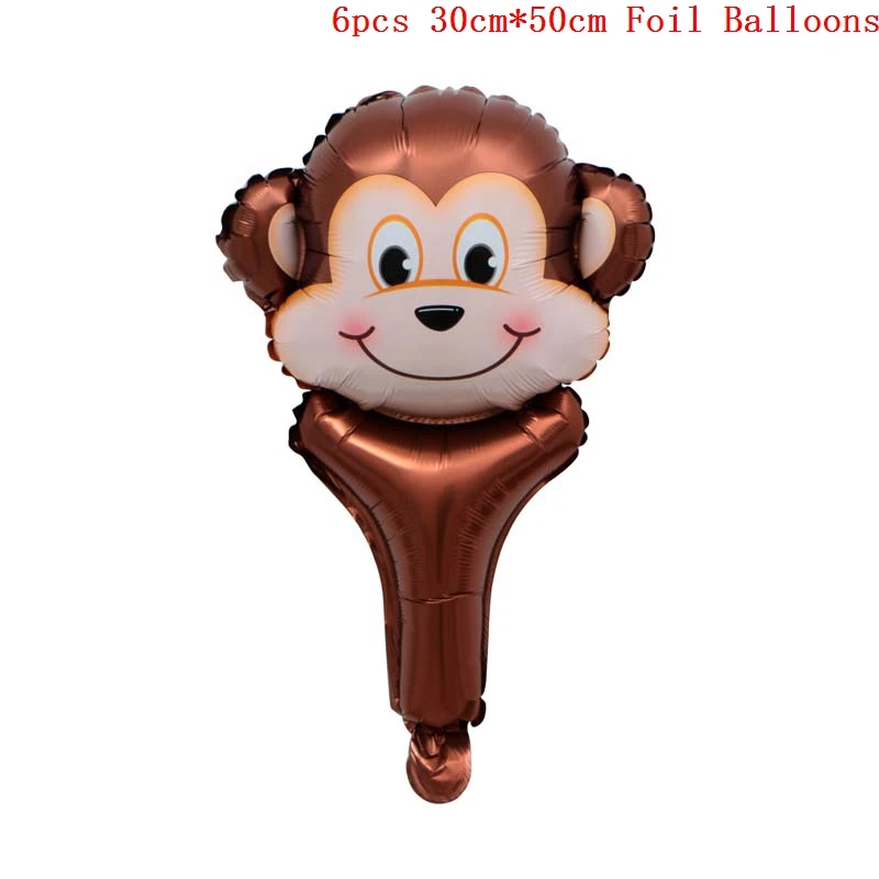 6pcs animal ballon 1 Джунгли вечерние воздушные шары из фольги в виде животного зоопарк животное джунгли тематическая вечеринка на день рождения декоративные детские игрушки шары сафари животные вечерние Декор - Цвет: 6pcs animal ballon 1