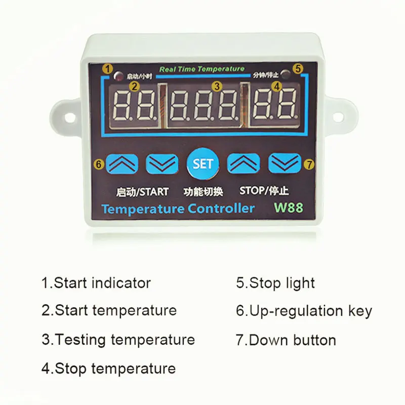 Цифровой термостат 3 дисплей Многофункциональный регулятор температуры 12 В/220 В