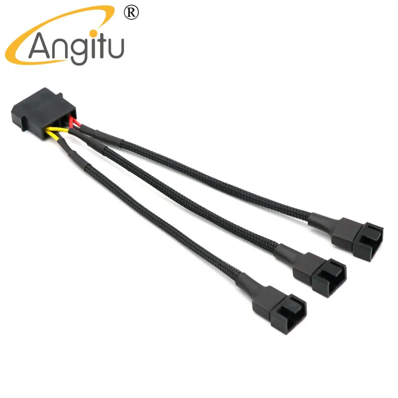 

Angitu Molex IDE Splitter Fan Cable Molex 4pin Male to 3x4Pin PWM Fan Adapter Cable 5V, 7V, 12V-15cm