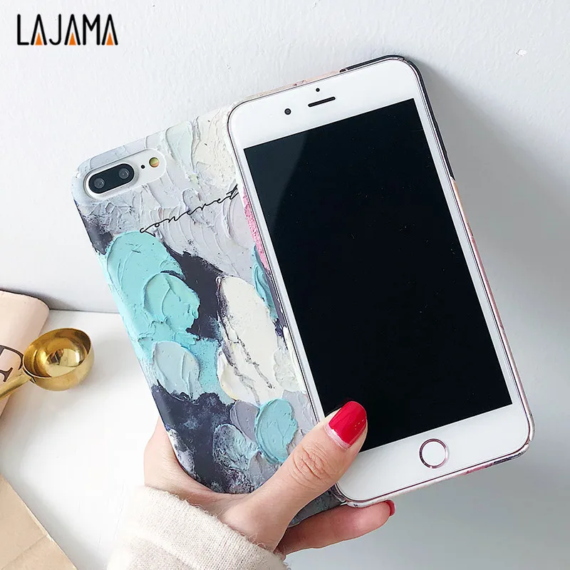 For iPhone 6s Case Oil Paint Hard PC Phone Cases Candy Colors Colorful Print Cover 6 7 8 Plus iphone X | Мобильные телефоны и