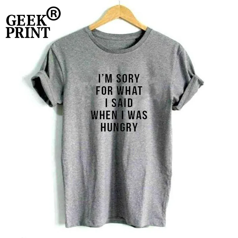 Женские топы извините за то что я сказал когда был голодным принтом футболки