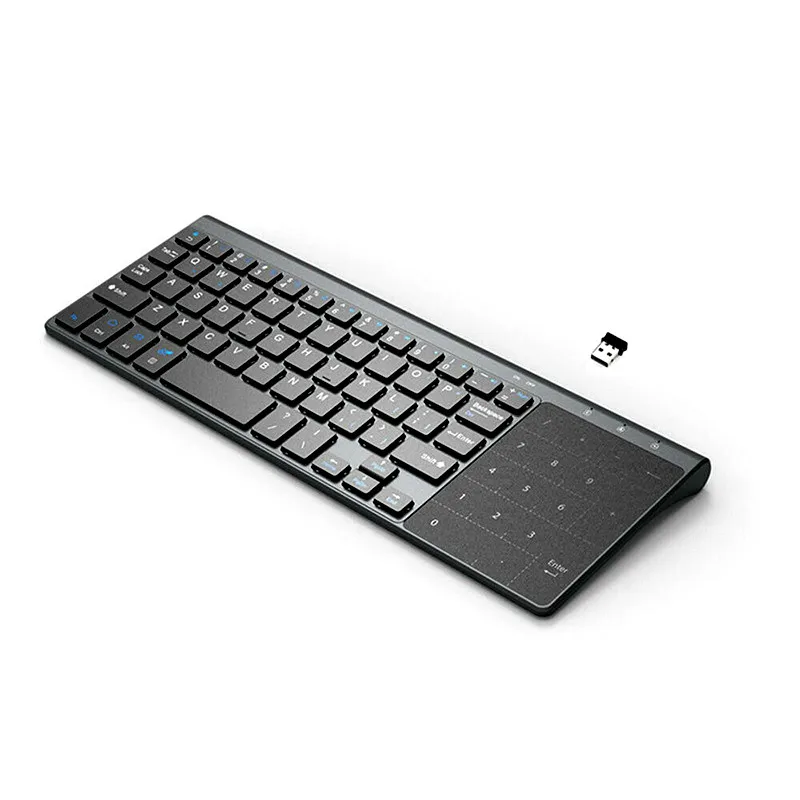 Беспроводная мини-клавиатура 2,4G с нумпадом и тачпадом для Windows PC, 59 клавиш, Беспроводная мини-клавиатура для компьютера и ноутбука