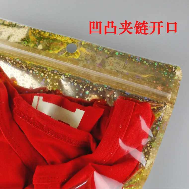 Блестящий Золотой/прозрачный самоуплотняющийся пакет на молнии 14*22 см