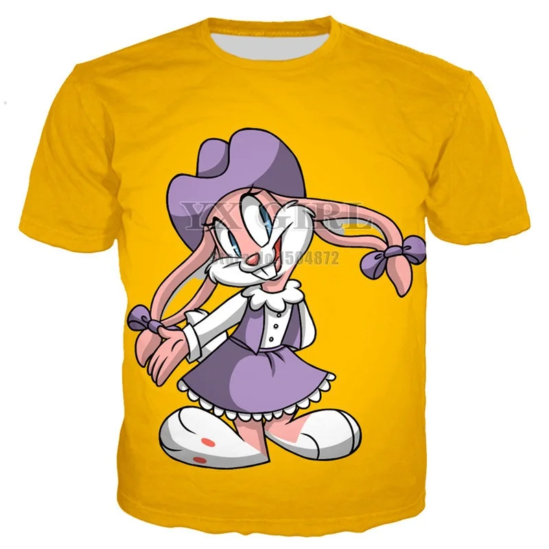 color as picture YX Girl забавная футболка летняя мужская повседневная футболка 3d мультяшный персонаж Багз Банни футболка для мужчин крутая футболка уличная одежда - Цвет: color as picture