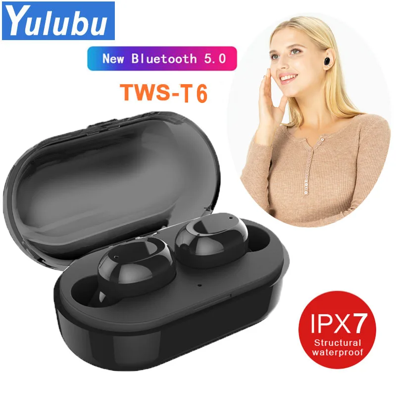 Сенсорный экран Управление наушники вкладыши TWS с T6 Bluetooth 5 0 EDR Мини близнецы
