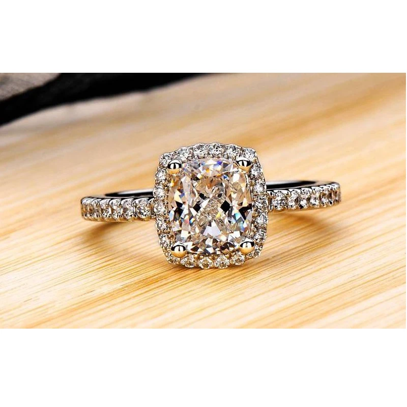 Женское кольцо для помолвки COLORFISH желтое из стерлингового серебра 925 пробы с