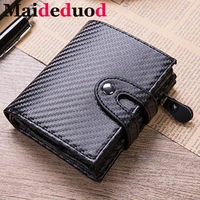 new aluminum wallet credit card holder metal with rfid blocking multifunction wallet travel metal case men card holder black