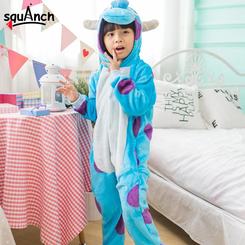 Салливан Монстр Onesie животных Детские мультфильм Салли пижамы для мальчиков и