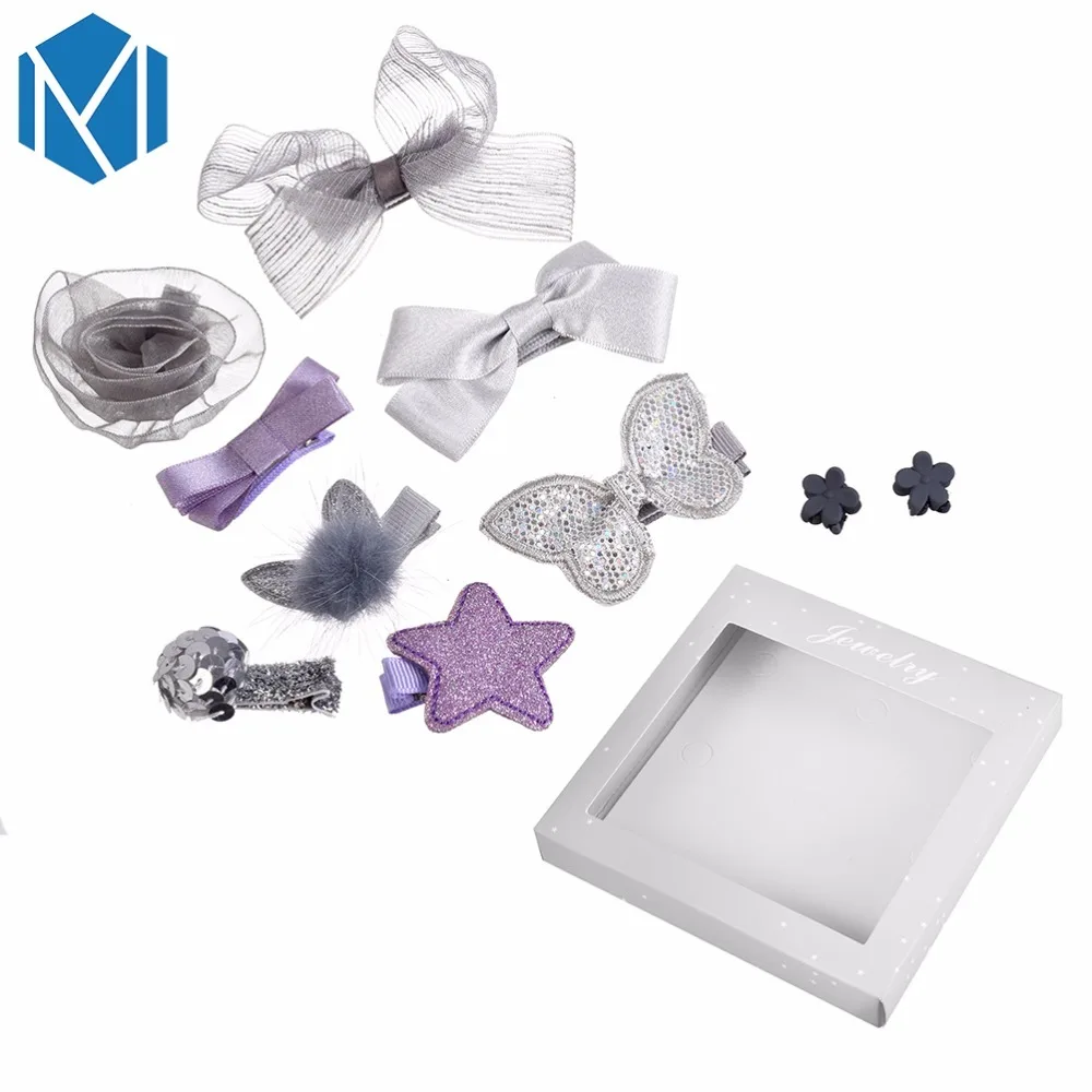 M MISM 10pcs/sets Lovely Girls Headwear Set Children Hair Accessories Ribbon Bow clip Star Hairpins Crown Cute Grip | Детская одежда и