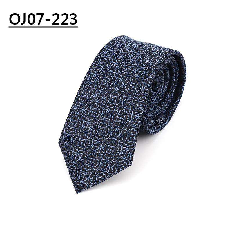 OJ07-223 YISHLINE Factory 7 см галстуки Пейсли жаккардовые галстуки для мужчин Свадебная вечеринка белая рубашка Жених Длинный Галстук Свадебные аксессуары - Цвет: OJ07-223