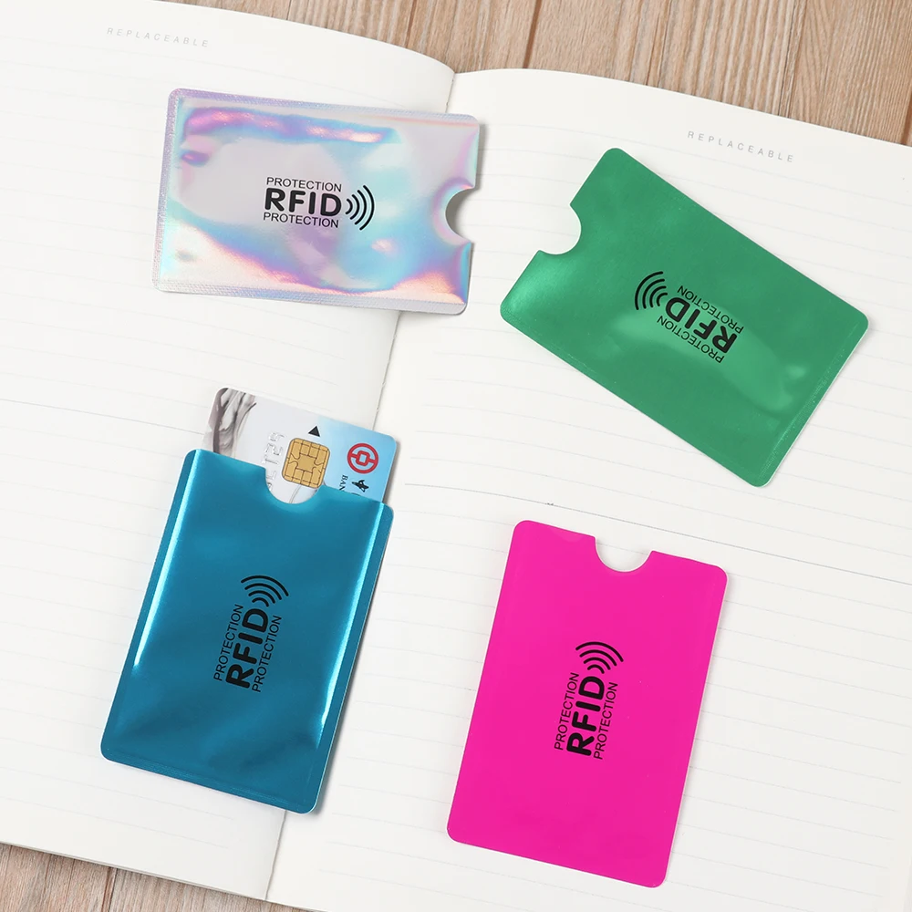 10 шт. RFID Блокировка ридер замок держатель для карт Id банк чехол для карт Защита металлический кредитный держатель для карт алюминиевый рукав кошелек