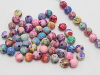 100 mixed colour polymer clay round beads 6mm14 spacer jewelry finding