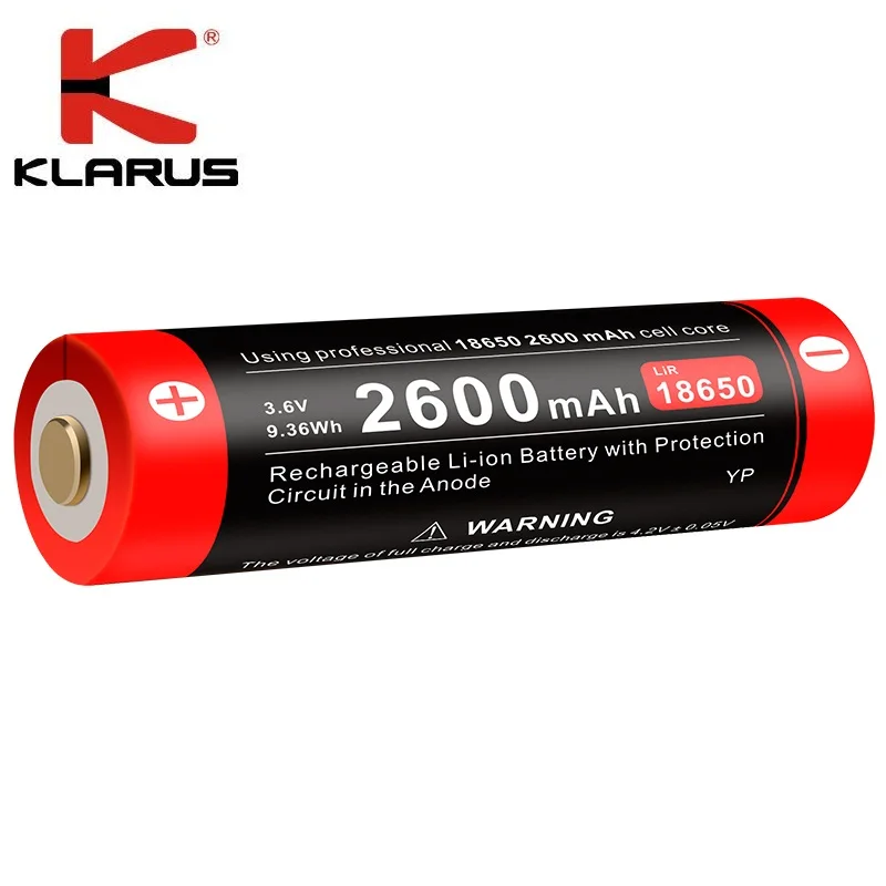 Новая Klarus многоуровневая защита 18650 2600 мАч 3.6В литий ионная батарея с зарядкой Micro
