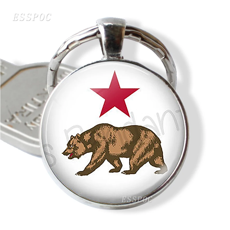 Полярный медведь круглый стеклянный брелок для ключей Фортуна США|Брелоки| |