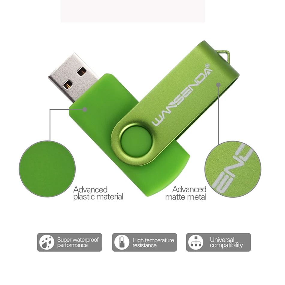 Wansenda поворотный дизайн USB флэш накопитель 4 ГБ 8 16 32 64 Гб 128 256 мини pendrive 2 0