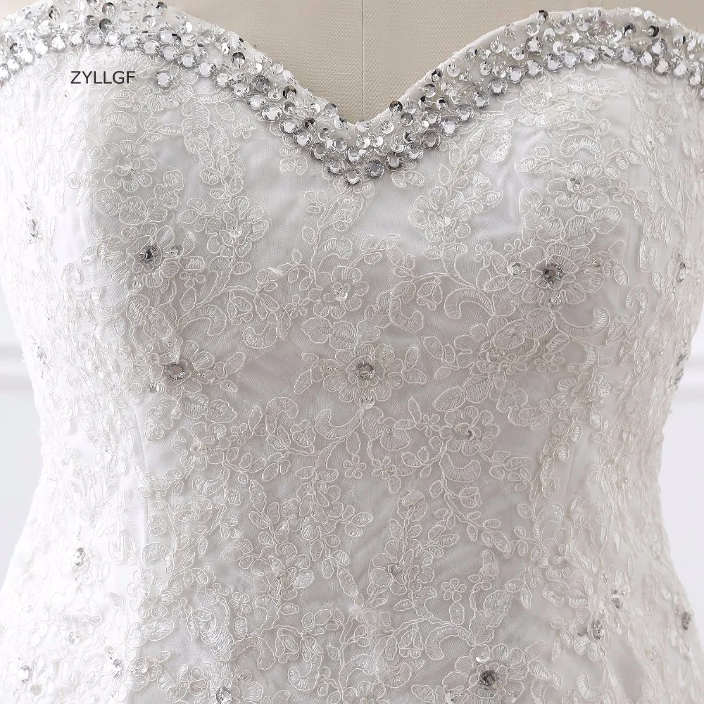 ZYLLGF Свадебное Платье Плюс Размер Возлюбленной Кружева Аппликации Одеяние Де Mariage