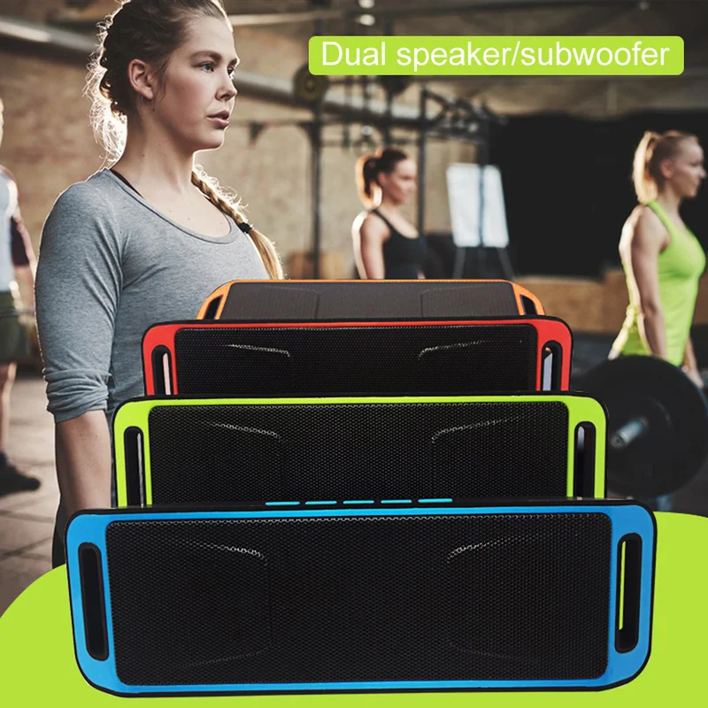 Bluetooth 4 0 динамик SC208 TF Sd карта USB FM радио Gebouwd Mic Super Dual Bass Stereo Klankkast беспроводной