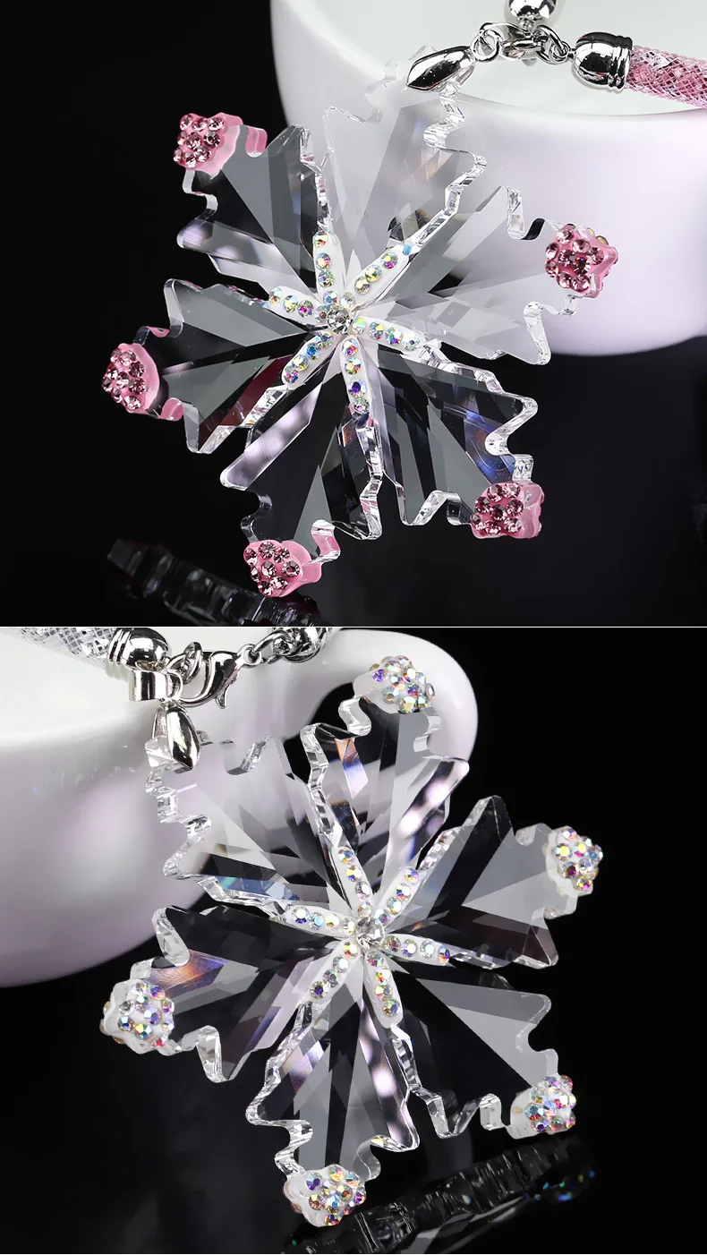 Automotive interior decoration crystal snow flashing romantic Pendant Hanging pendant rear view mirror Pendant in vehicle