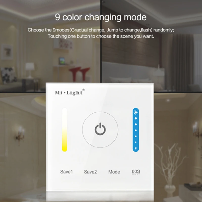 

Mi.light P2 DC12V-24V CCT Color temperature Smart Panel Controller for led strip light Milight lamp or bulbs