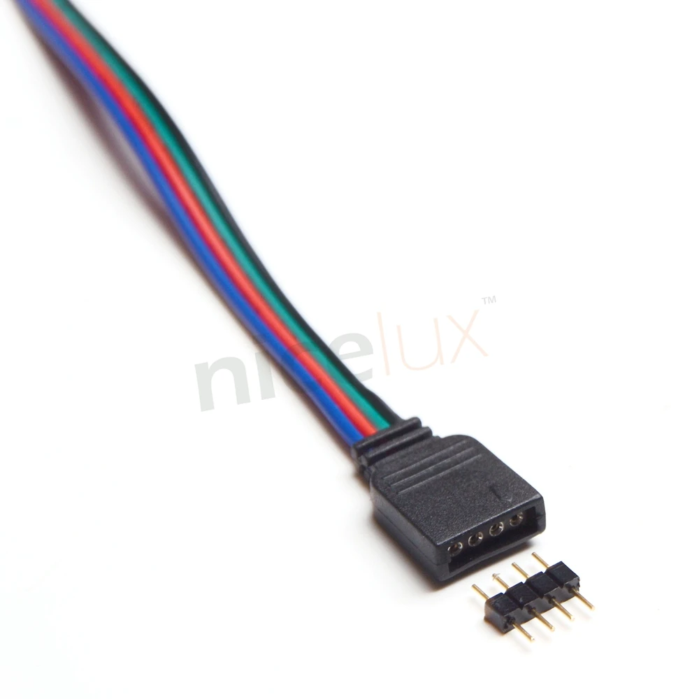 100 шт./лот 4 контактный RGB игольчатый соединитель Адаптер штекерного типа двойной