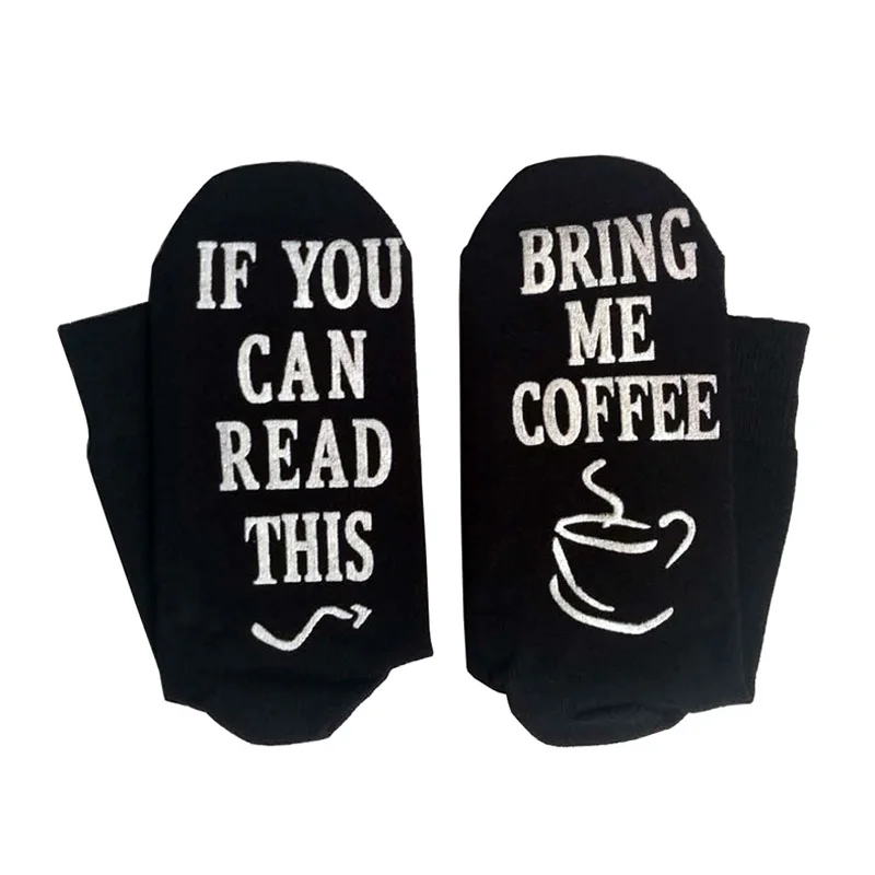 Забавные парные носки 1 пара стильные английские слова If You can read this Bring me coffee на