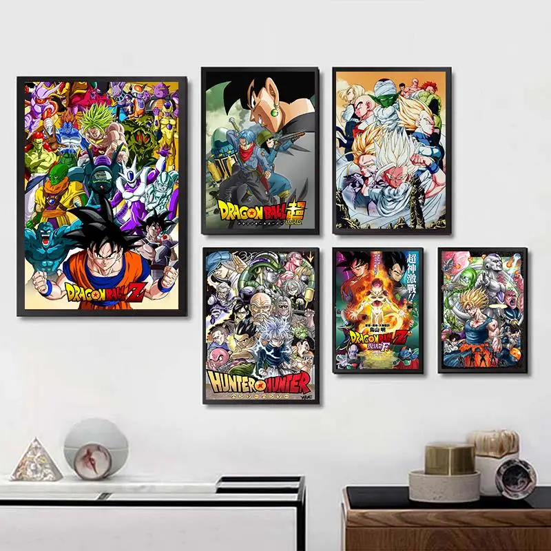 Аниме постер Dragon Ball Z Goku белая бумага с покрытием и принтом украшение для детской