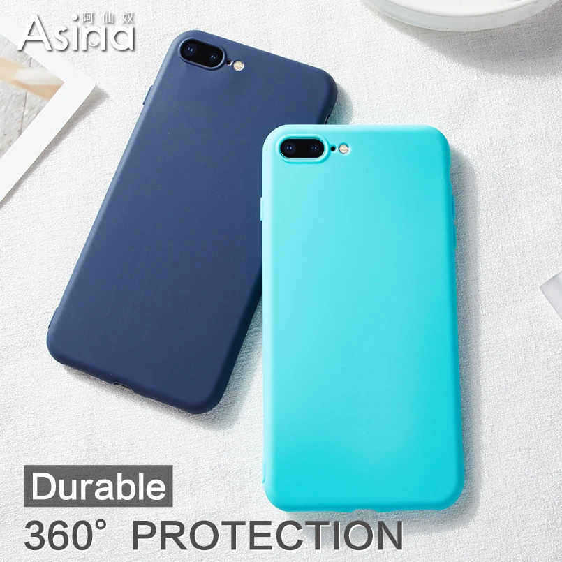 Luxury For iPhone 7 Plus Case Soft Silicone Plain Back Cover 8 6 6s X XS Max XR Conque Shockproof |