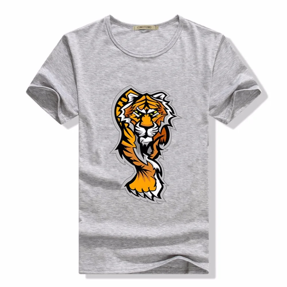 Мужская футболка с тигром Повседневная коротким рукавом и 3D принтом | одежда