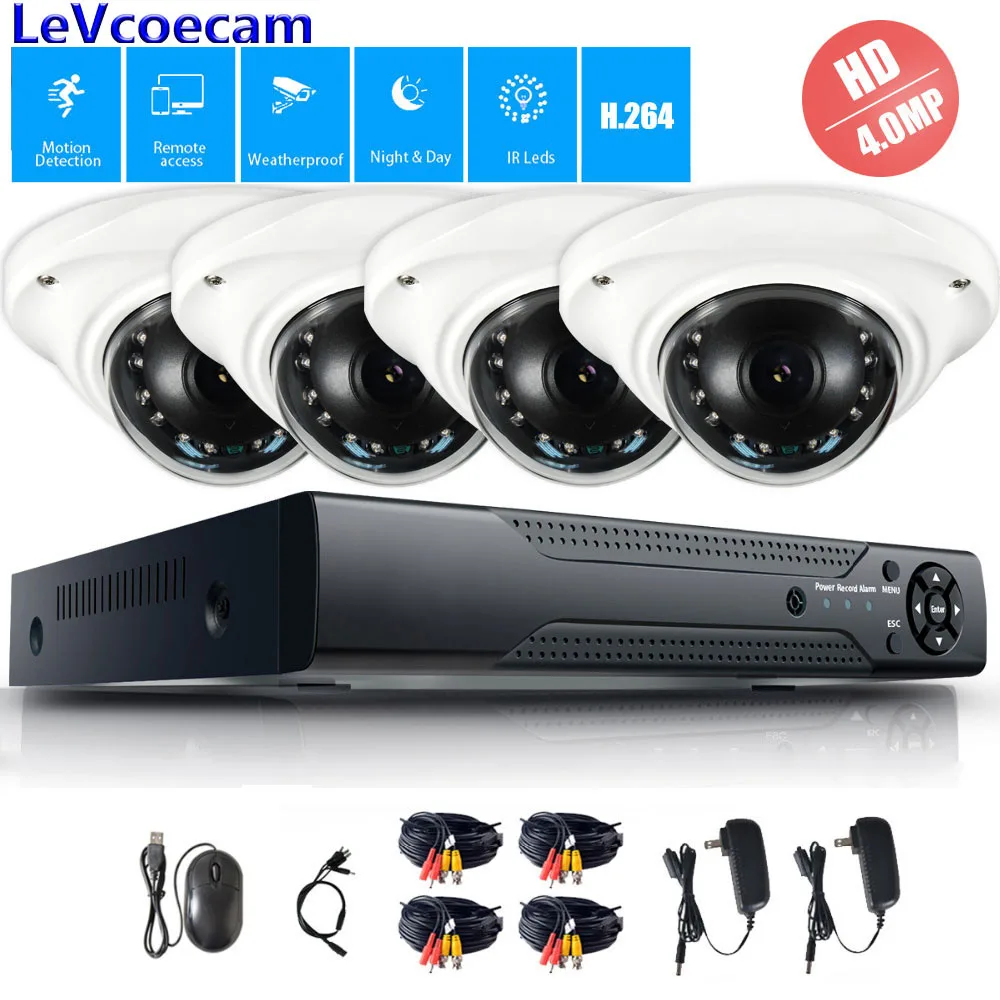 4CH 4.0MP система безопасности Видео AHD комплект камеры видеорегистратора CCTV