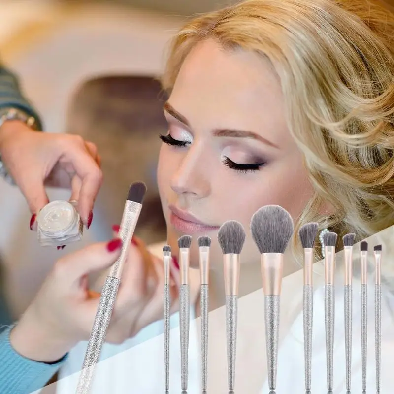 Профессиональный макияж кисти набор 10 шт Портативный тени для век Кисть глаз