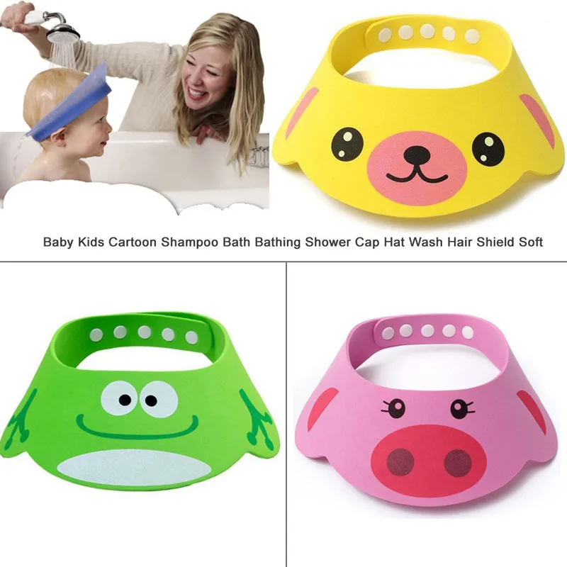 Baby Security Shower Product Kids Cartoon Cap Shampoo Bath Bathing Direct Hat Wash Hair Shield Soft | Мать и ребенок