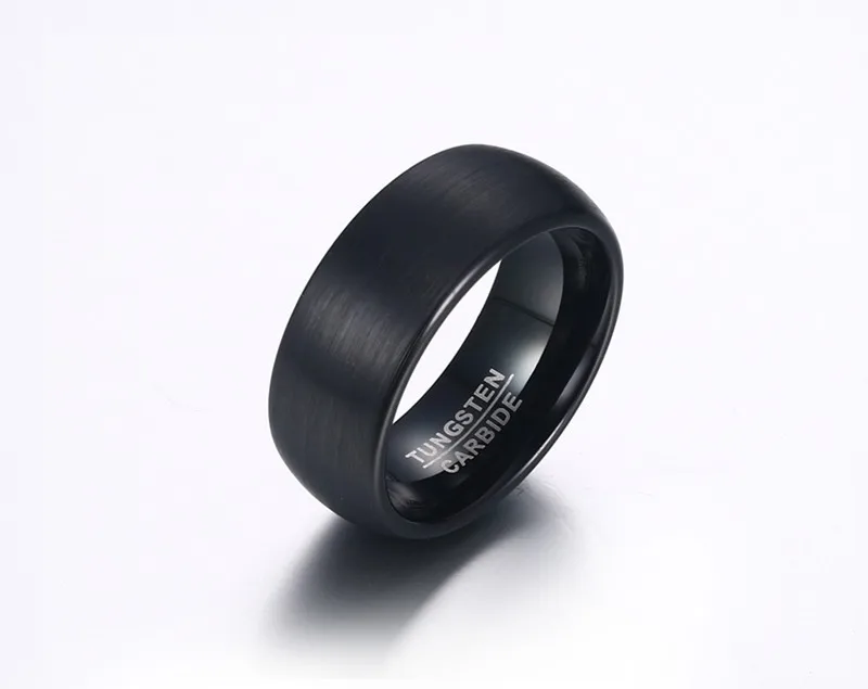 Кольцо мужское черное Карбидное вольфрамовое 8 мм|band ring|ring forfashion rings |