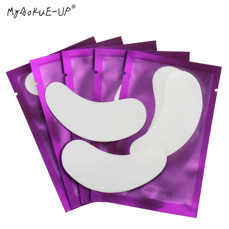 purple 01 100 пар/лот патчи для наращивания ресниц под накладки для глаз гелевые инструменты для макияжа наклейки для накладных ресниц - Цвет: purple 01