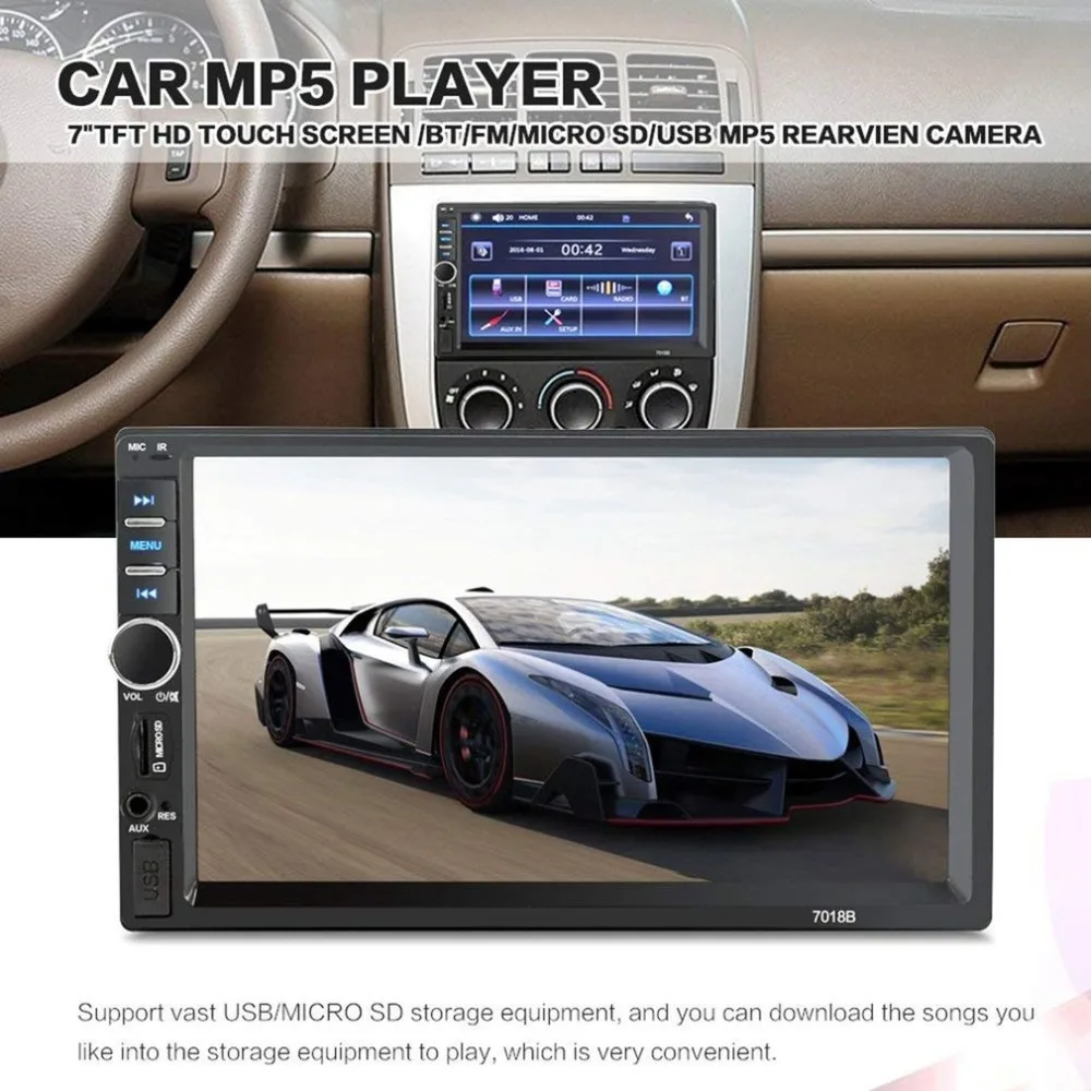 LAMJAD 2 din автомобильный стерео " HD Автомобильный Радио Bluetooth FM аудио MP5 плеер 2din Авторадио Поддержка камеры заднего вида 7018B радио автомобиля