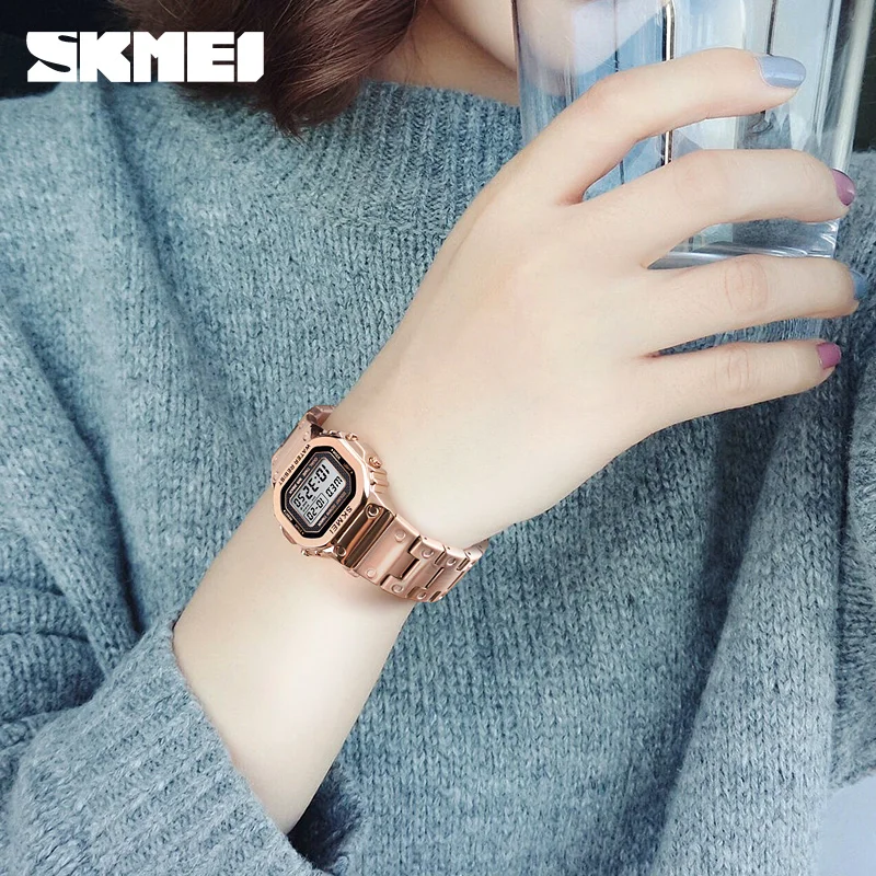 SKMEI модные цифровые часы для мужчин и женщин парные наручные 2 времени Chrono