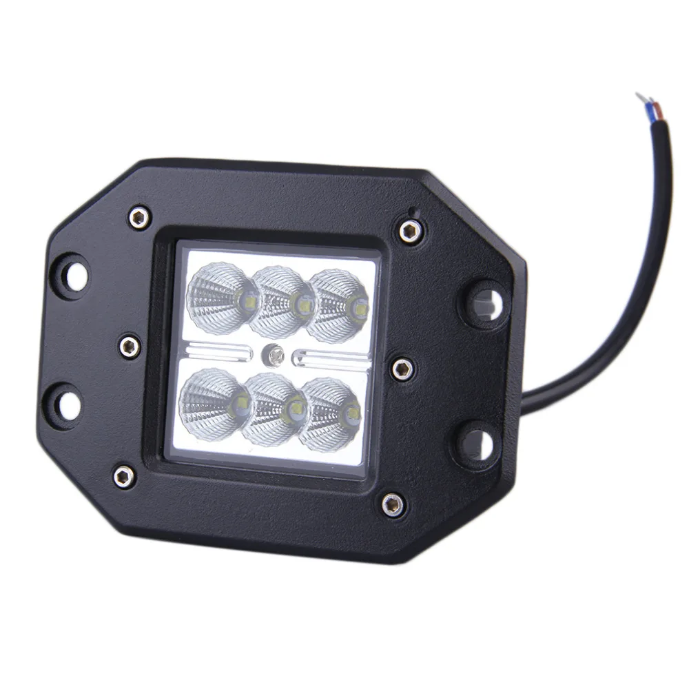 Honzdd 2pcs 18w 4Inch Flush Mount Led Work Flood Beam Daytime Running Light Offroad Truck Boat Atv Utv 12V 24V Car | Автомобили и